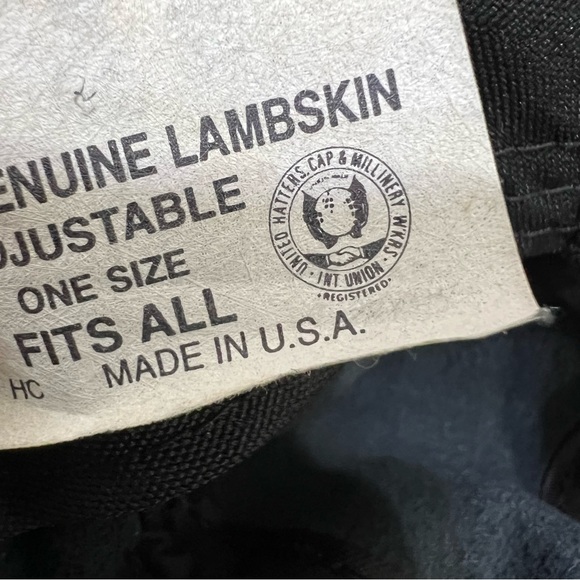 Vintage Genuine Lambskin Leather Baseball Cap in Black Adjustable One Size USA - Picture 8 of 8